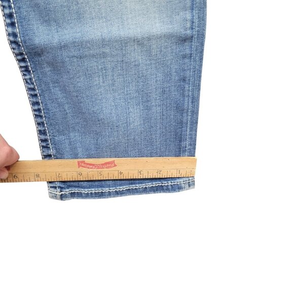 BKE Payton Curvy Stretch Mid Rise Blue Cropped Capri Jeans‎ Women’s 30 X 24 Crop - Picture 10 of 16